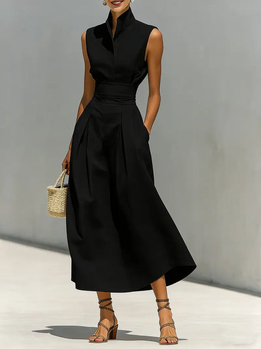 AURELIA | Vestido Midi con Cintura Drapeada