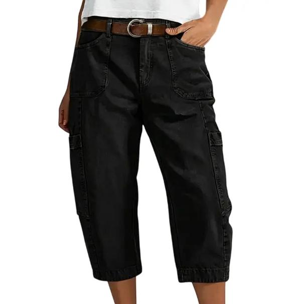 Pantalones Cargo Capri Casuales para Mujer - Pantalones 3/4 con Muchos Bolsillos, Perfectos para el Dia a Dia, Viajes y Verano