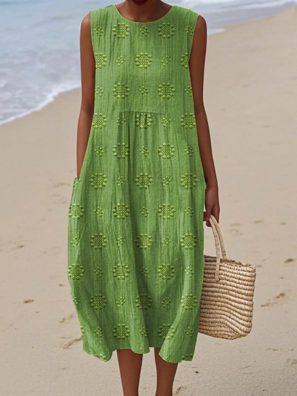 ZAYARI™ | Vestido Midi Breeze Casual Verde