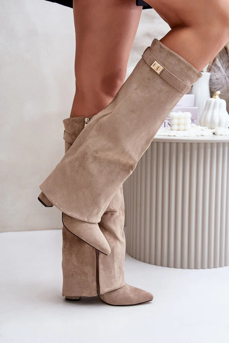 ARIANA – Botas altas de ante hasta la rodilla