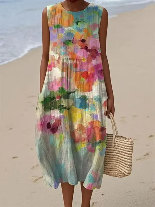 AZMARA™ | Vestido midi multicolor versátil