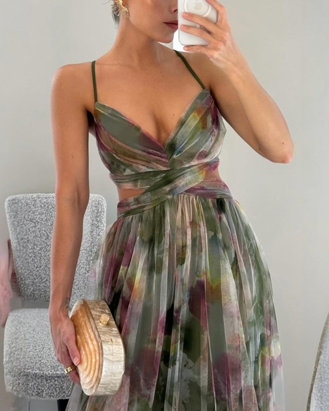 LA SCINTILLA | Vestido maxi con diseño floral elegante