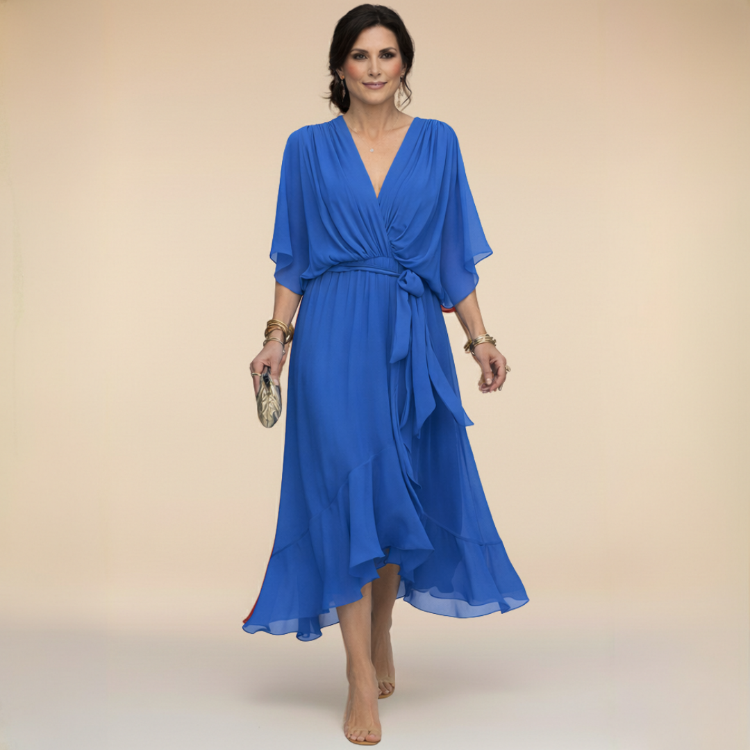 LA SCINTILLA | Vestido de chifón con escote en V