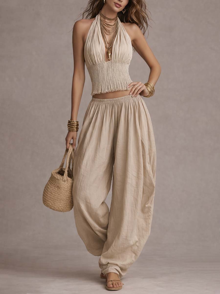 SANDRA · Conjunto de dos piezas estilo harem bohemio