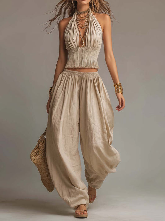 SANDRA · Conjunto de dos piezas estilo harem bohemio