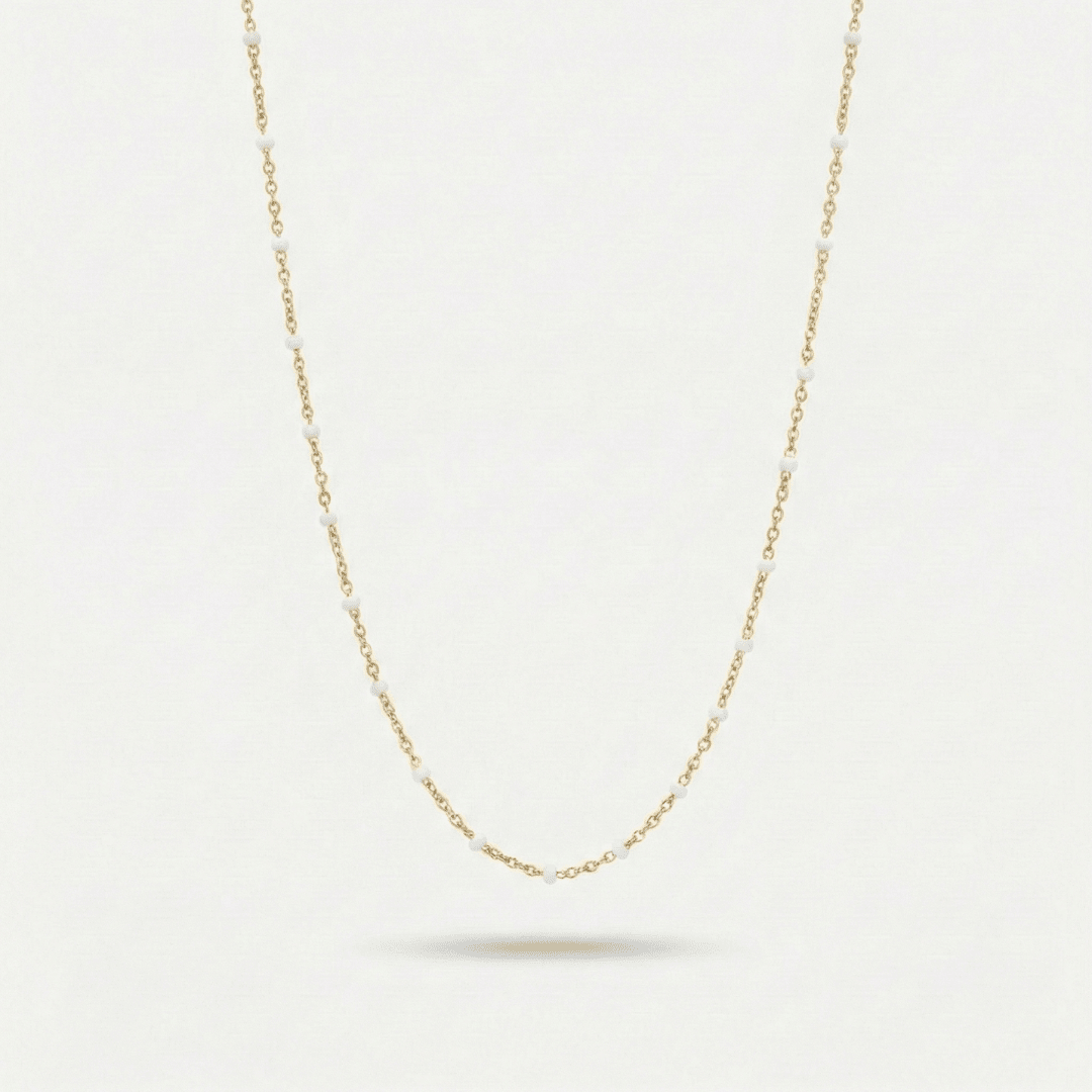 Choker Cuentas Blancas