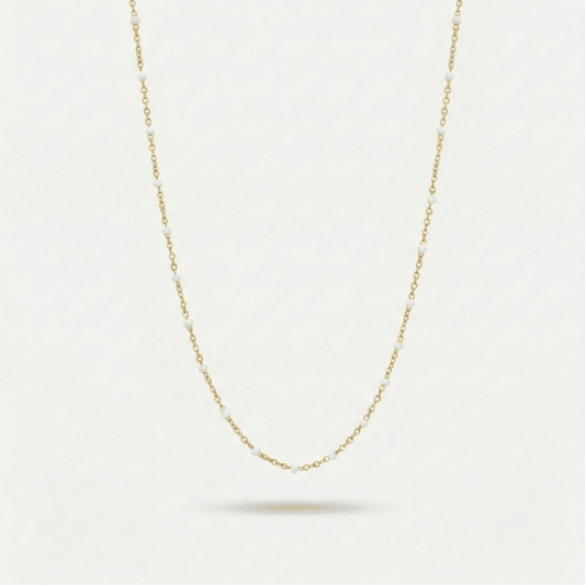 Choker Cuentas Blancas
