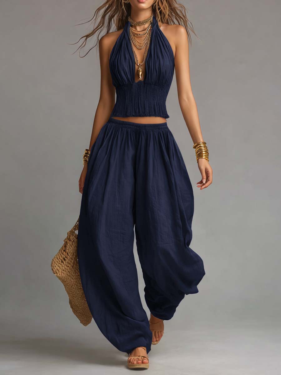 SANDRA · Conjunto de dos piezas estilo harem bohemio