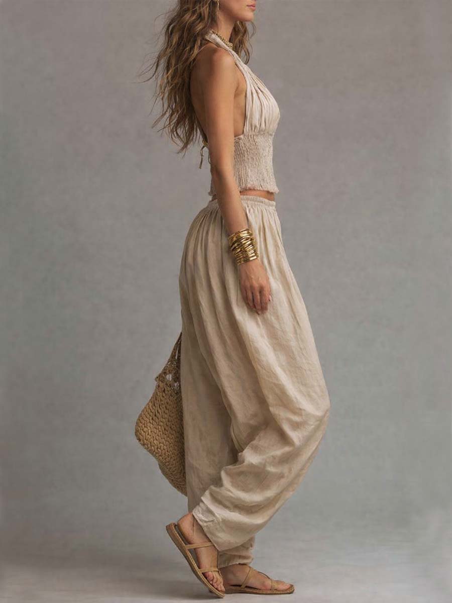 SANDRA · Conjunto de dos piezas estilo harem bohemio