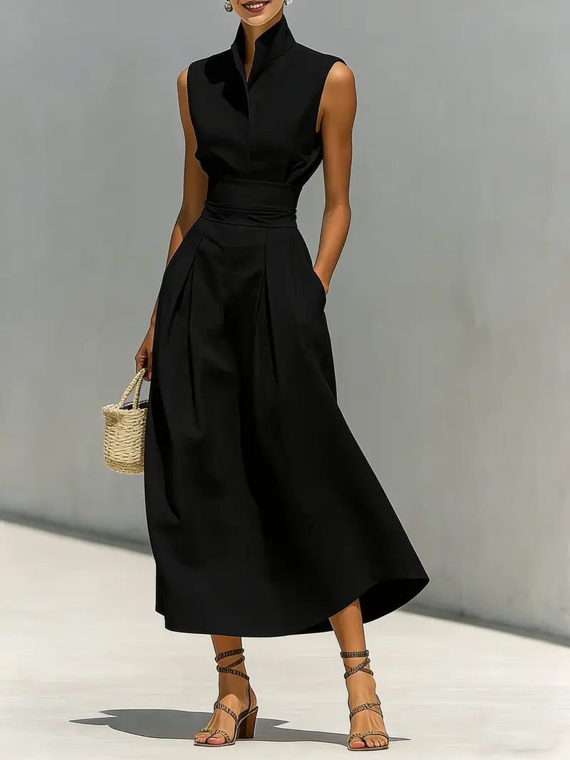 AURELIA | Vestido Midi con Cintura Drapeada