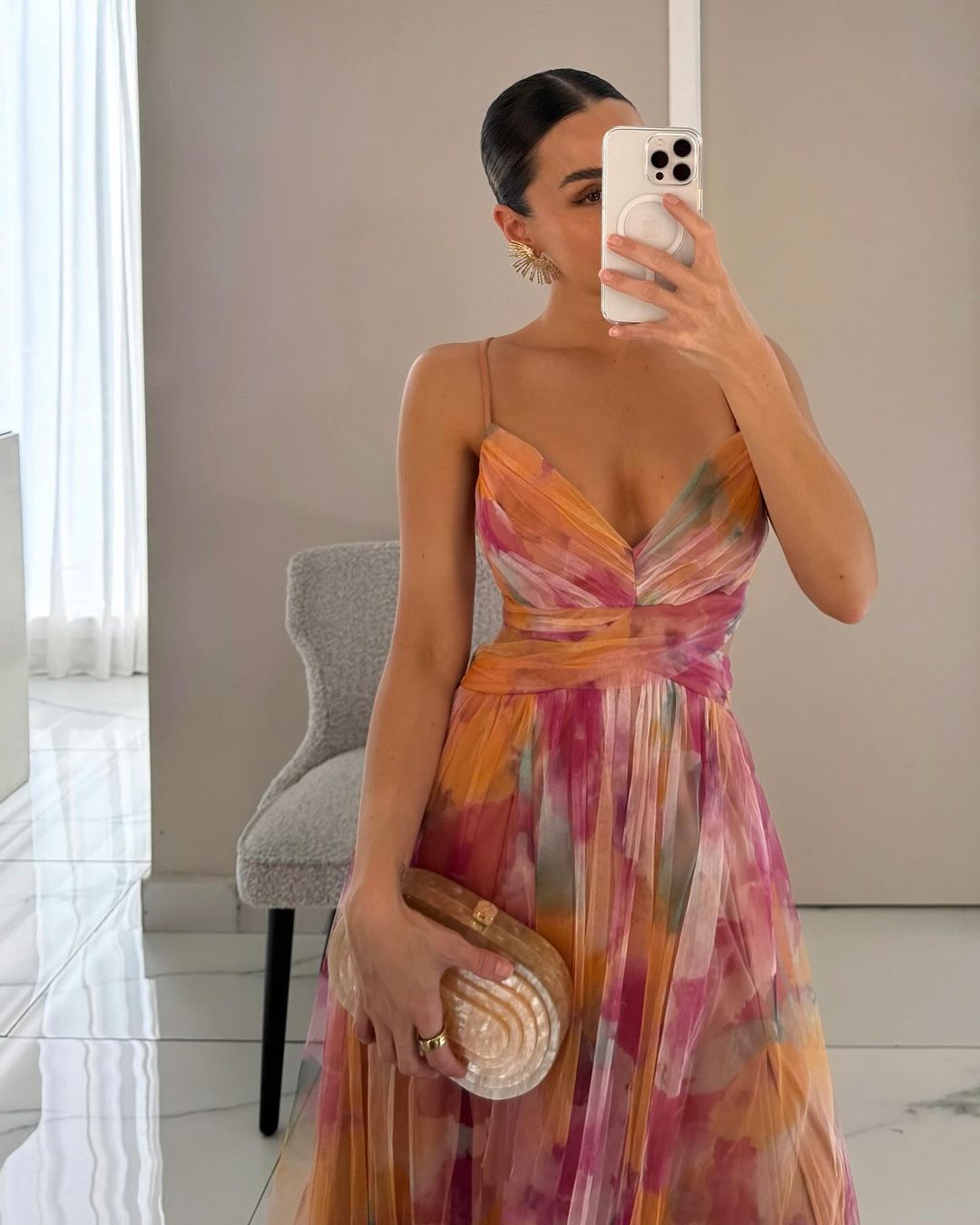 LA SCINTILLA | Vestido maxi con diseño floral elegante