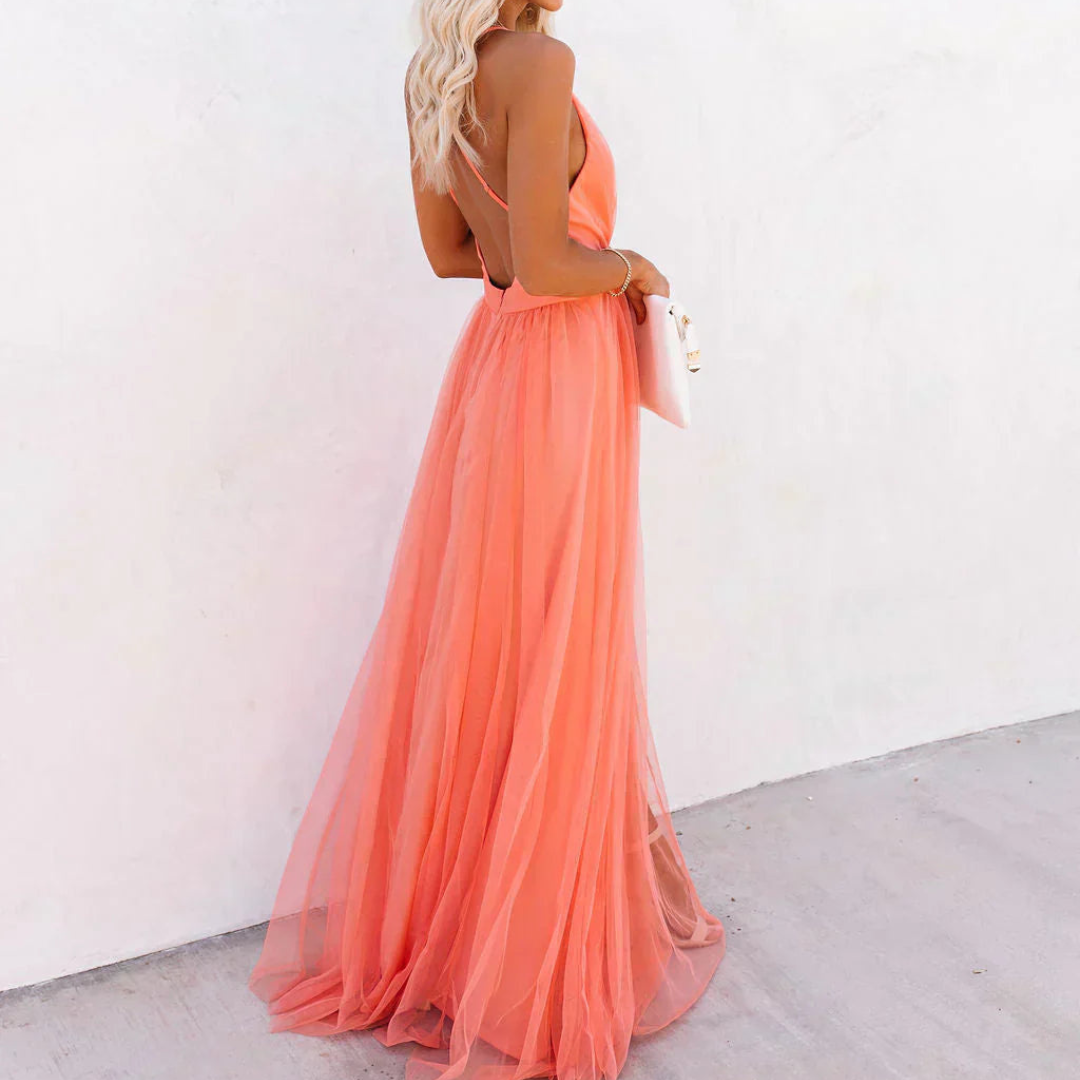 LA SCINTILLA | Vestido maxi Luz Coral