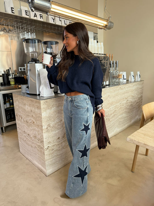 MEGAN | Vaqueros de Pierna Ancha con Estrellas