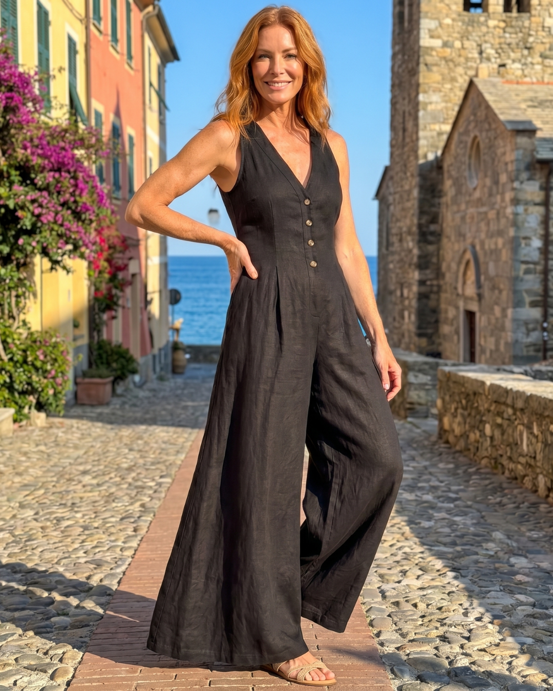 LYSSARA | Enterizo de Pierna Ancha sin Mangas