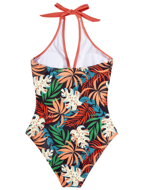 CORAL | Traje de baño entero moldeador coral tropical