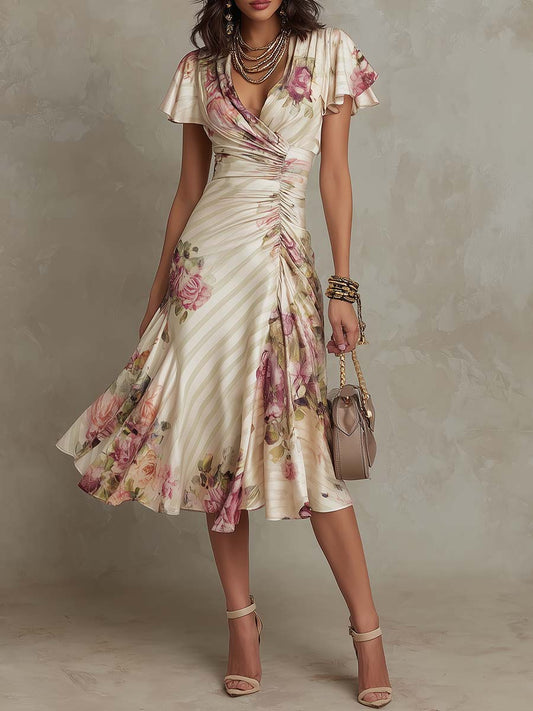 LA SCINTILLA | Vestido floral drapeado Camille