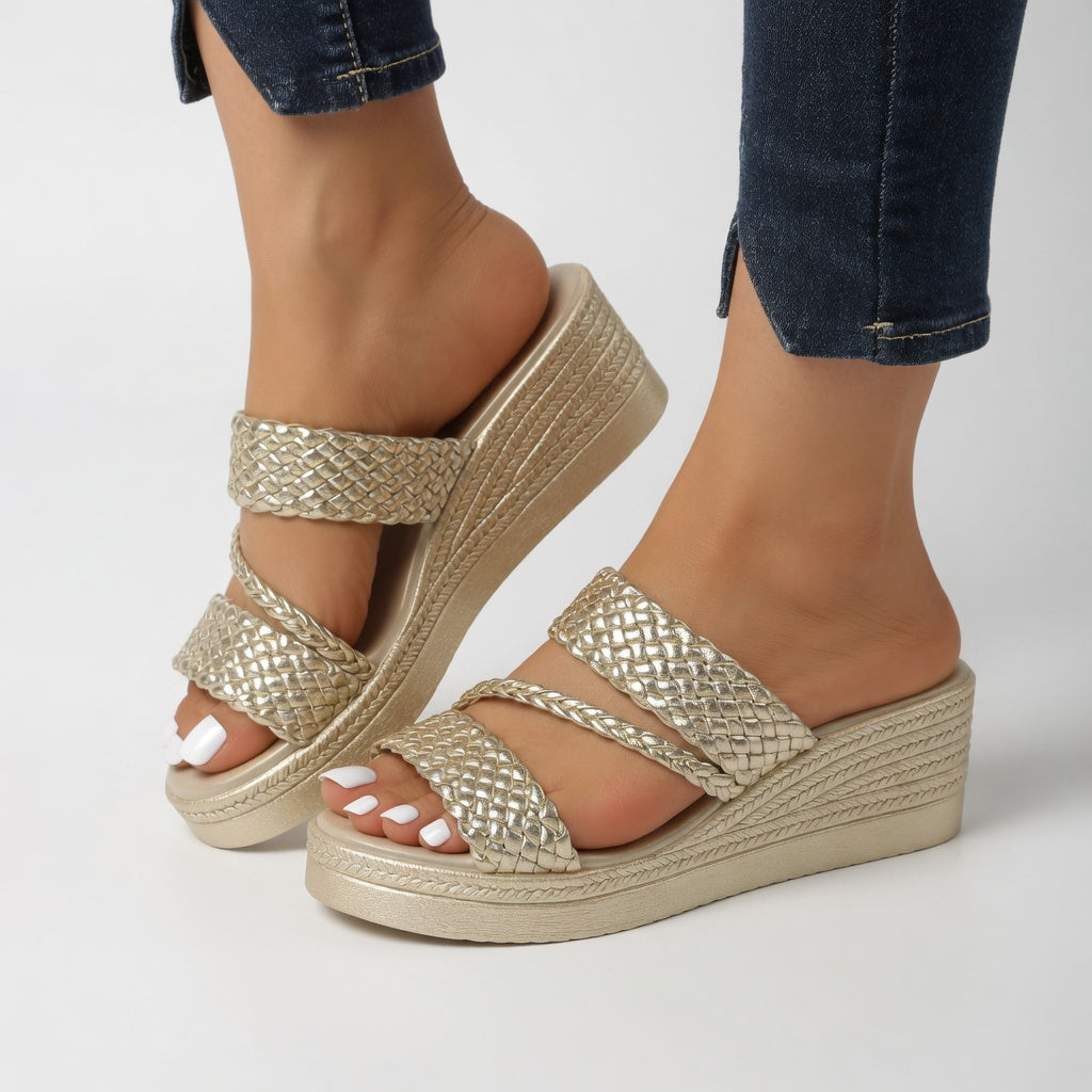 Chantal™ | Sandalias ergonómicas con tacón compensado