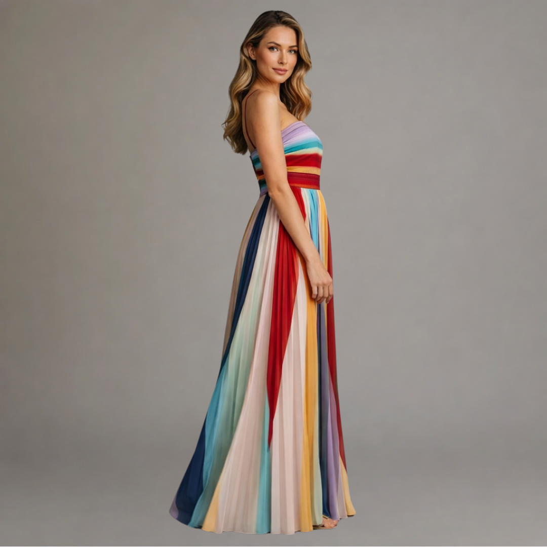 LA SCINTILLA | Vestido maxi de luz colorida