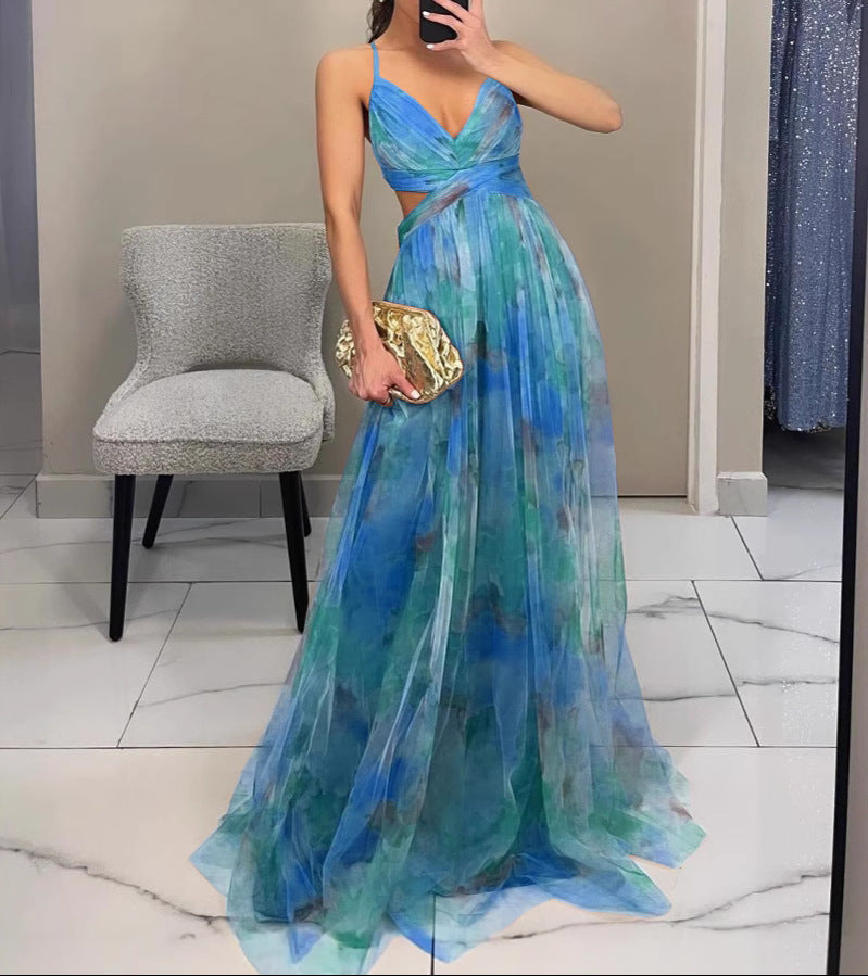 LA SCINTILLA | Vestido maxi con diseño floral elegante