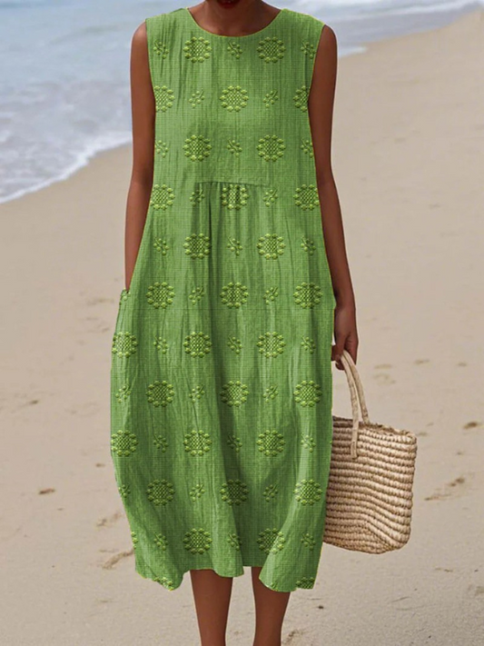 ZAYARI™ | Vestido Midi Breeze Casual Verde