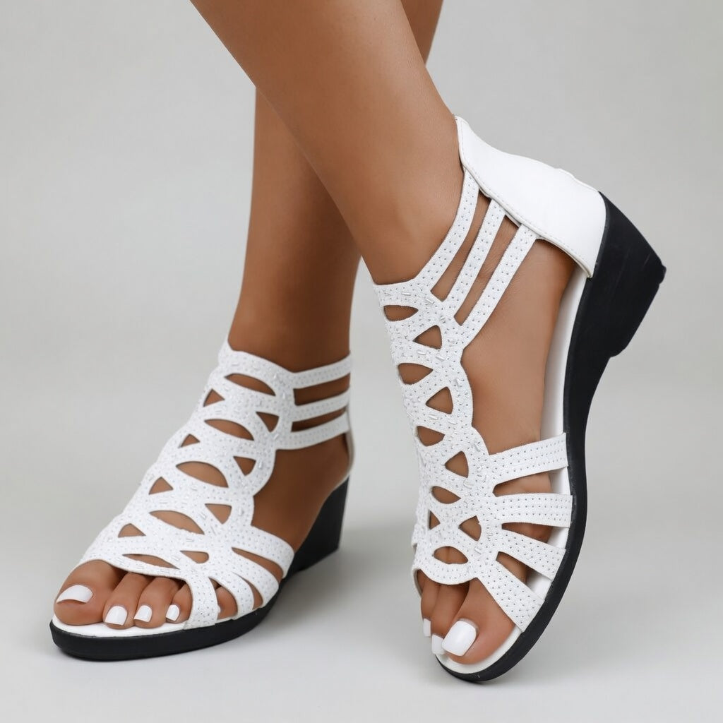 Nicole™ | Sandalias cómodas con tacón compensado