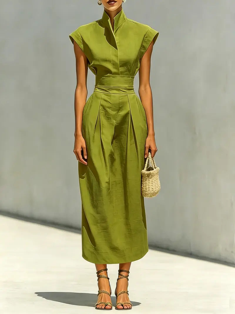 AURELIA | Vestido Midi con Cintura Drapeada