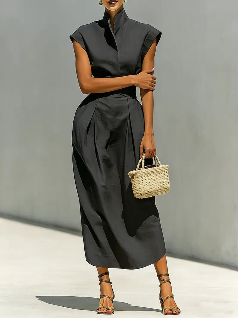 AURELIA | Vestido Midi con Cintura Drapeada