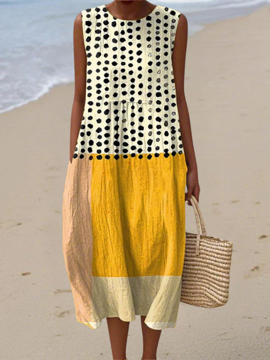 XALIRA™ | Vestido Midi Multicolor con Lunares