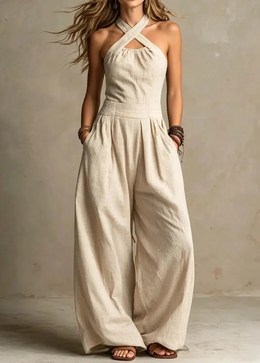 Bianca – Mono elegante con escote en V cruzado